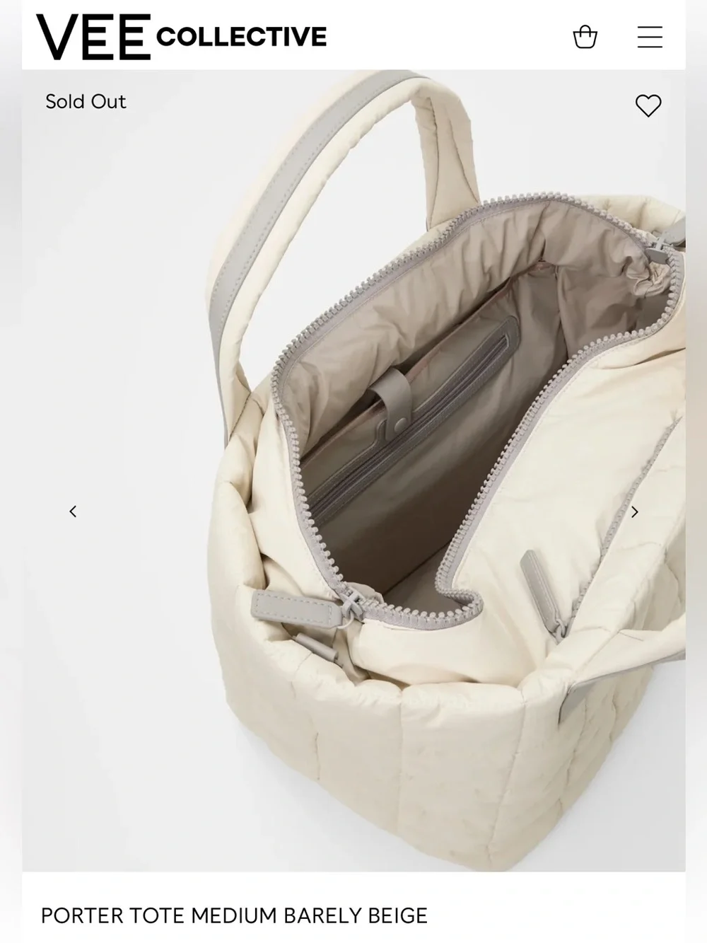 VEE Collective  PORTER TOTE MEDIUM BARELY BEIGE